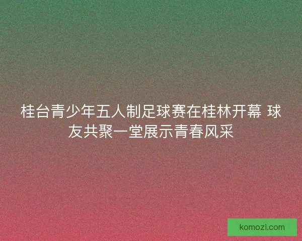 桂台青少年五人制足球赛在桂林开幕 球友共聚一堂展示青春风采